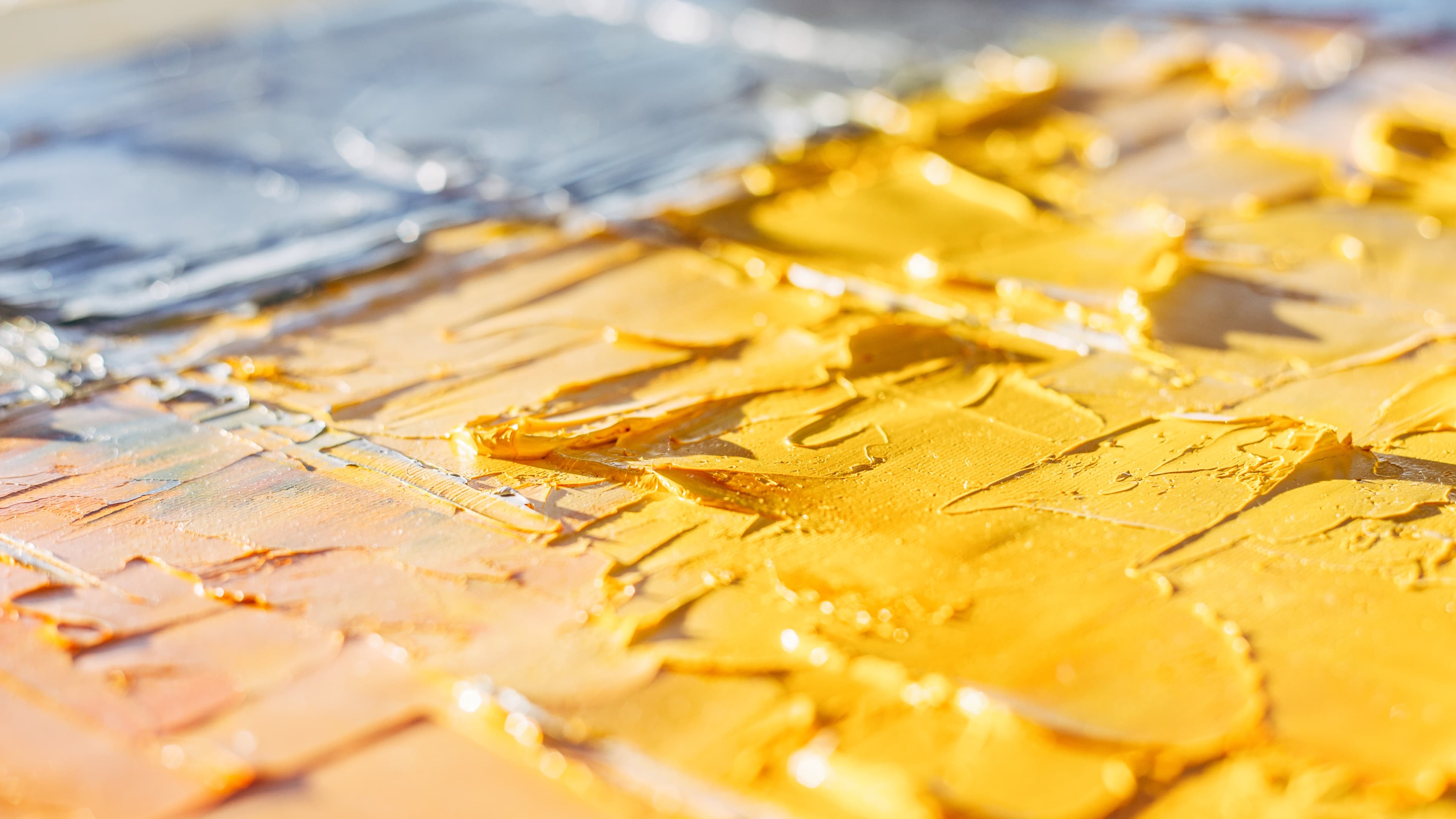 Textured yellow and blue paint
